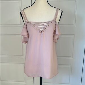 Express Pink Off The Shoulder Ruffled Women’s Blouse